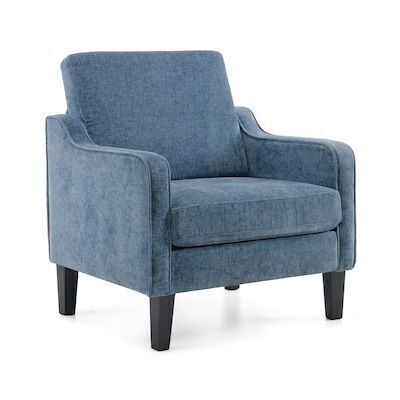 VINGLI Mid Century Modern Accent Chair/Upholstered Armchair with Scooped Arms