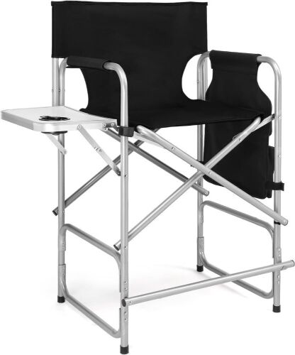 26" Tall Folding Directors Chair with Side Table