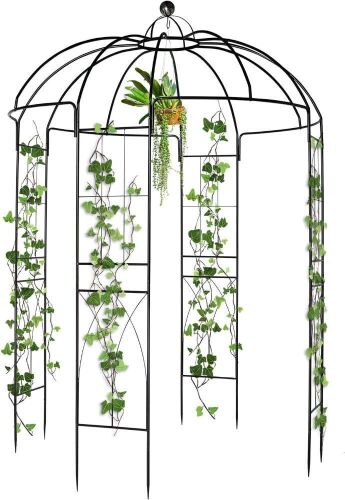 VINGLI Metal Garden Arbor Birdcage Shape