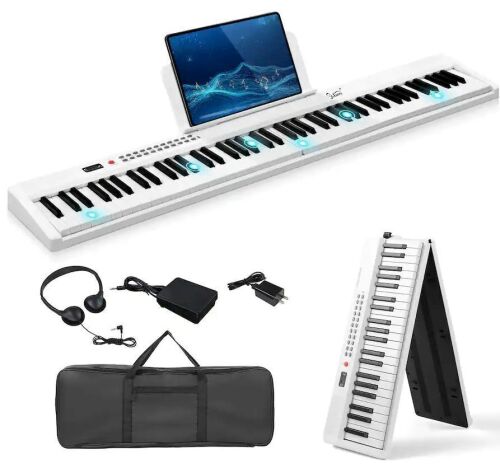 Folding 88-Key Full Size Semi-Weighted Electronic Keyboard
