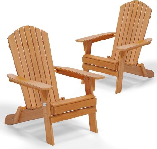 VINGLI Folding Adirondack Chairs, Set of 2