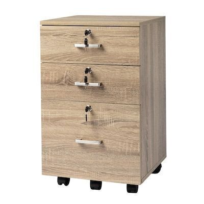 VINGLI 15.7W x 26H 3-Drawer Rolling File Cabinet with Lock