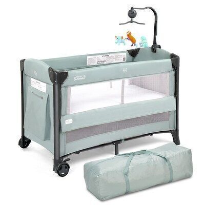 JOYMOR 3 in 1 Pack and Play with Bassinet and Carry Bag
