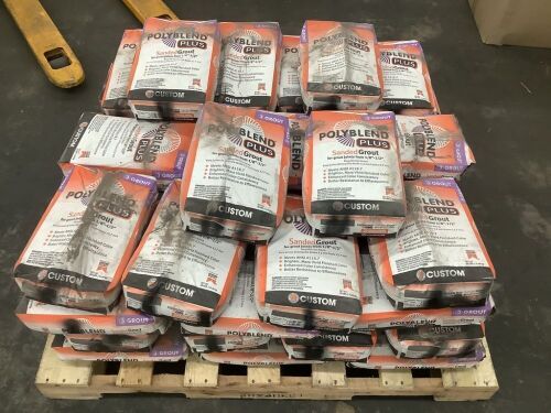Pallet of (50) Grout Customs Polyblend Plus Sanded Grout, 25LB