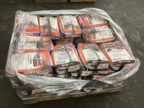 Pallet of (50) Grout Customs Polyblend Plus Sanded Grout, 25LB