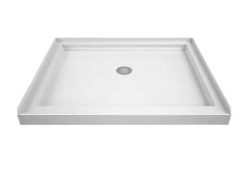 DreamLine SlimLine 42 in.x 32 in. Single Threshold Alcove Shower Pan Base in White with Center Drain