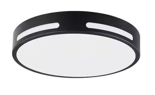 Commercial Electric Flexinstall 10 in. Matte Black Cut Out Integrated LED Recessed Ceiling Light with 5CCT Plus DuoBright