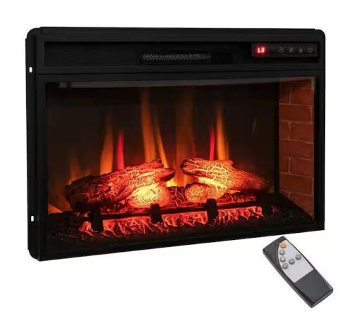 Gymax 26 in. Infrared Quartz Electric Fireplace Insert Log Flame Heater w/Remote Control