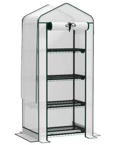 Outsunny 2.3 ft. x 1.64 ft. x 5.18 ft. Mini Portable Greenhouse with Shelves