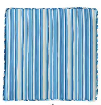 Lot of (6) Greendale Home Fashions 18 in. x 18 in. Sapphire Stripe Square Outdoor Seat Cushion