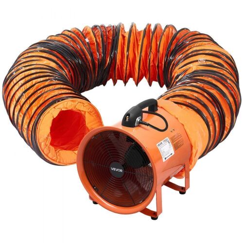 VEVOR Portable Ventilator, 16 inch Heavy Duty Cylinder Fan with 16.4ft Duct Hose, 1350W, 5175CFM