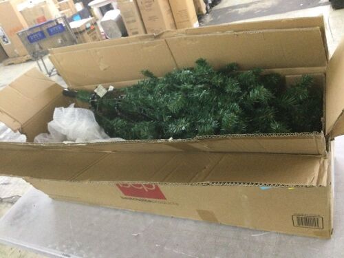 7.5' Pre-Lit Artificial Green Spruce Christmas Tree, w/Easy Assembly