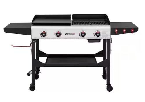 Royal Gourmet 4-Burner 48,000 BTU Portable Flat Top Gas Grill and Griddle Combo with Folding Legs