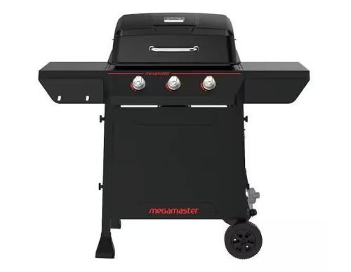 Megamaster 3-Burner Propane Gas Grill in Black