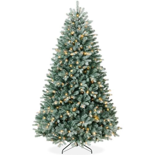 9' Pre-Lit Artificial Blue Spruce Christmas Tree, w/ Twinkling 2-in-1 LEDs