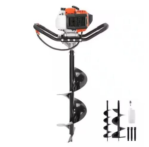 VEVOR 52cc 1450W Auger Post Hole Digger with Two Earth Auger Drill Bit 6" & 10" and 3 Extension Rods