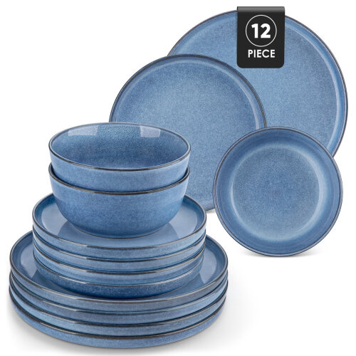 ANYA 12 Piece Porcelain Dinnerware Set, Service For 4 (Set of 12)