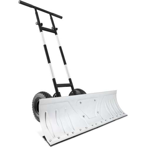 Galvanized Blade 2-Wheel Snow Pusher w/ Adjustable Handle