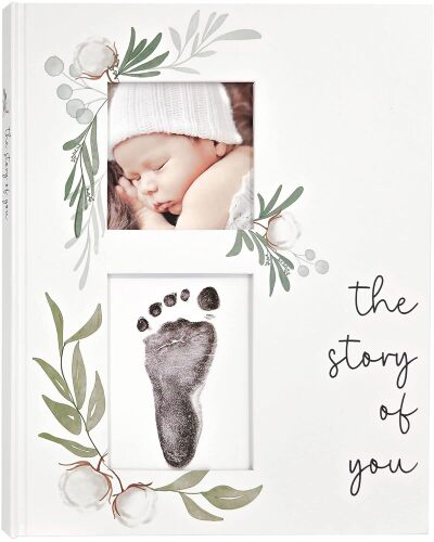 Baby Book Keepsake - Simple Baby Milestone Book for Boy or Girl - Baby Journal & Pregnancy Memory Book - Monthly Milestone Record Baby Books for Baby Shower - Modern Gender Neutral Style Gift for Moms