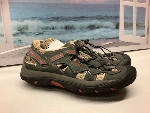 World Wide Sportsman Copper River II Water Shoes for Men - Olive/Beige - Size 11 - Lot 240
