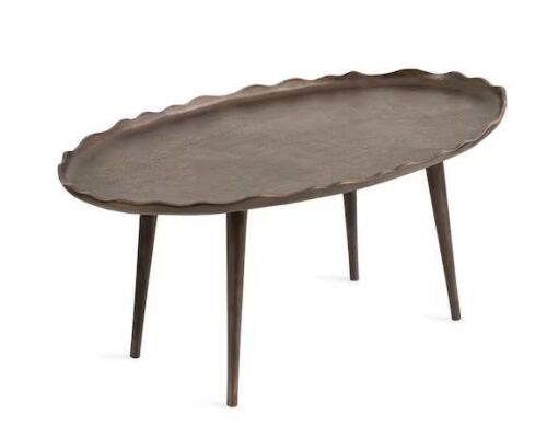 Kate and Laurel Alessia 33.5 in. Bronze Oval Metal Coffee Table