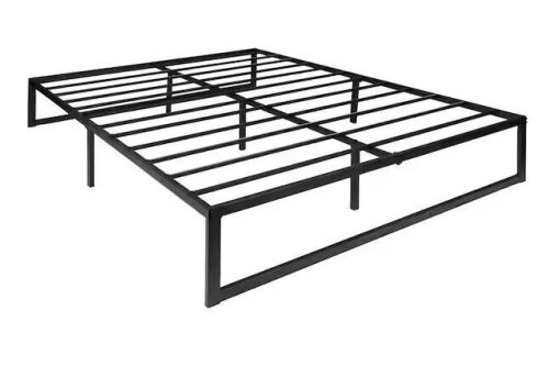 Carnegy Avenue 59.38 in. W Black Metal Frame Queen Platform Bed