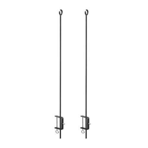 Achla Designs Wrought Iron Outdoor O-Hook Railing Poles For String Lights, 2 pc