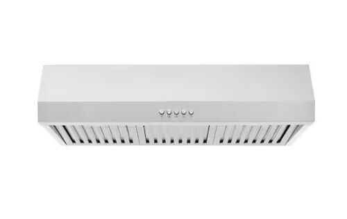 Vissani Sarela 30 in. W x 7 in. H 500CFM Convertible Under Cabinet Range Hood in Stainless Steel with LED Lights and Filter