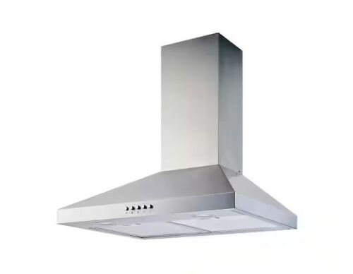 Vissani Siena 30 in. 350CFM Convertible Pyramid Wall Mount Range Hood in Stainless Steel with Charcoal Filter and LED Lighting