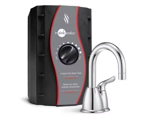 InSinkErator Invite HOT150 Series 1-Handle 6.25 in. Instant Hot Water Dispenser Tank with Faucet in Chrome