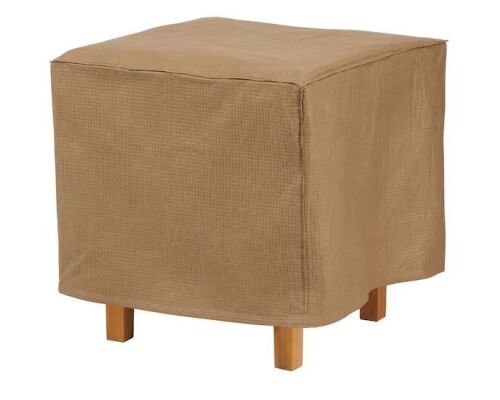 Classic Accessories Duck Covers Essential 22 in. L x 22 in. W x 18 in. H Latte Square Ottoman/Side Table Cover