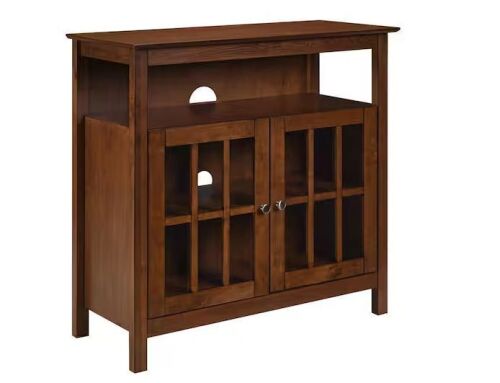 Convenience Concepts Big Sur 36 in. Dark Walnut Wood TV Stand Fits TVs Up to 40 in. with Storage Doors