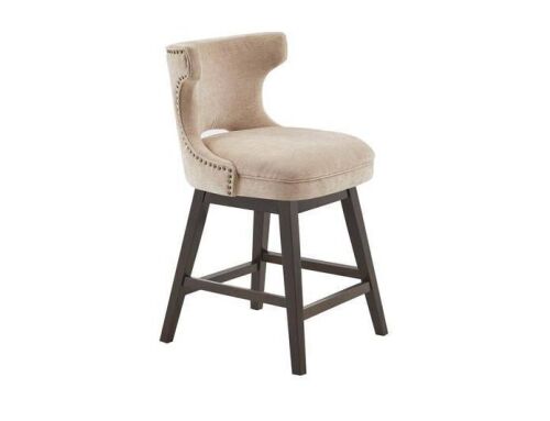 Madison Park Janet 25.75 in. Beige Wood Counter Stool