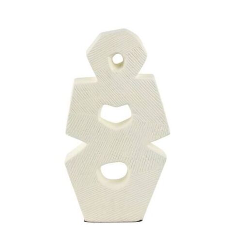 Liv & Skye Ivory 9 in. x 18 in. Ceramic Modern Abstract Sculpture