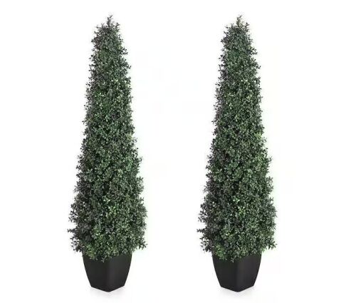 5 ft. Artificial Boxwood Topiary Trees, 2 Pack