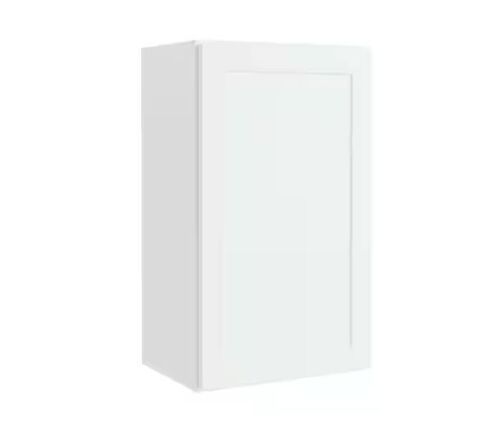 Hampton Bay Courtland 18 in. W x 12 in. D x 30 in. H Assembled Shaker Wall Kitchen Cabinet in Polar White