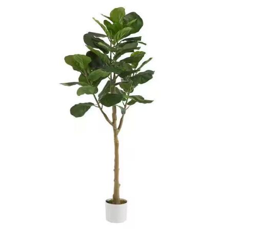 StyleWell 5ft Faux Fiddle Leaf Fig Tree in White Pot