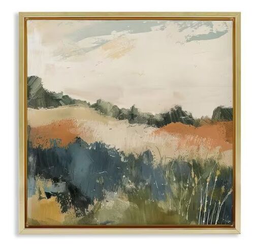 Abstract Neutral Landscape by Irena Orlov 1 Piece Gold Floater Frame 25 in. x 25 in.