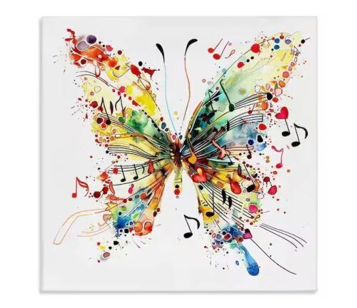 Musical Song Butterfly by LSR Design Studio Unframed Art Print 36 in. x 36 in.