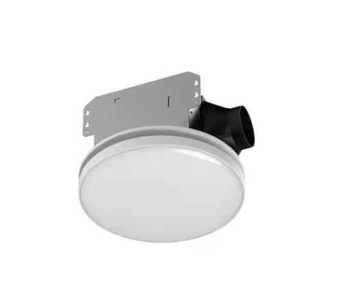 Commercial Electric 80 /110 CFM Ceiling/Wall Mount Roomside Installation Round Bathroom Exhaust Fan with LED Night Light and Humidity Sensor