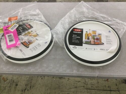 Lot of (2) OXO Good Grips 16 in. Plastic Lazy Susan