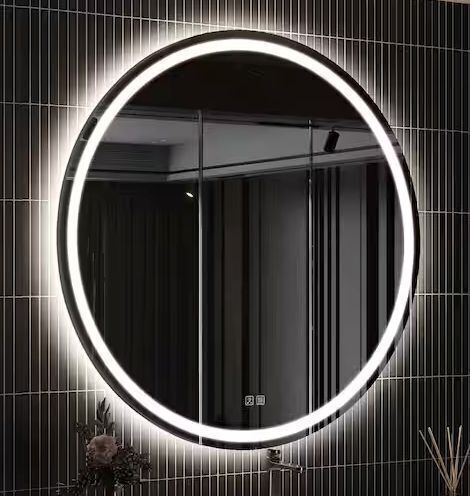 36 in. W x 36 in. H Round Frameless LED Light with 3-Color and Anti-Fog Wall Mounted Bathroom Vanity Mirror