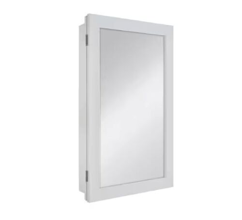 Glacier Bay 15-1/4 in. W x 26 in. H Framed Recessed or Surface-Mount Bathroom Medicine Cabinet with Mirror, Gray