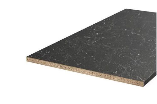 Latitude 59 4ft. L x 25 in. D Straight Laminate Countertop in Matte Black Marble with Double Radius Edge
