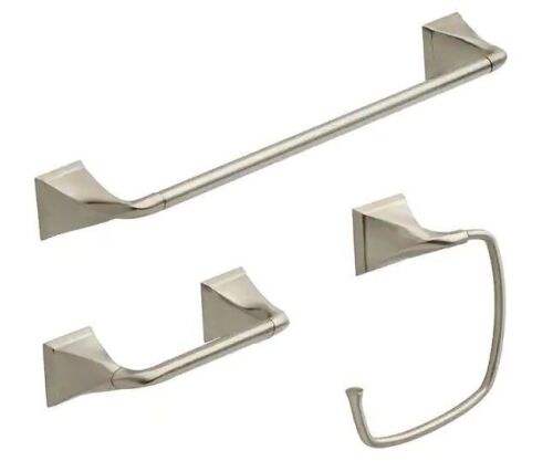 Delta Everly 3 -Piece Bath Hardware Set with Mounting Hardware in Brushed Nickel