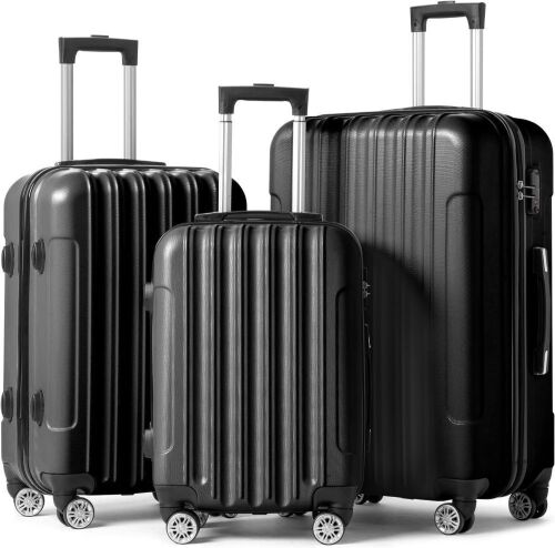 Set of 3 Hardside Carry on Suitcase with Spinner Wheels - Plastic Foot Broken Off