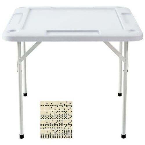 35" Folding Mahjong Table with 4 Cup Holders