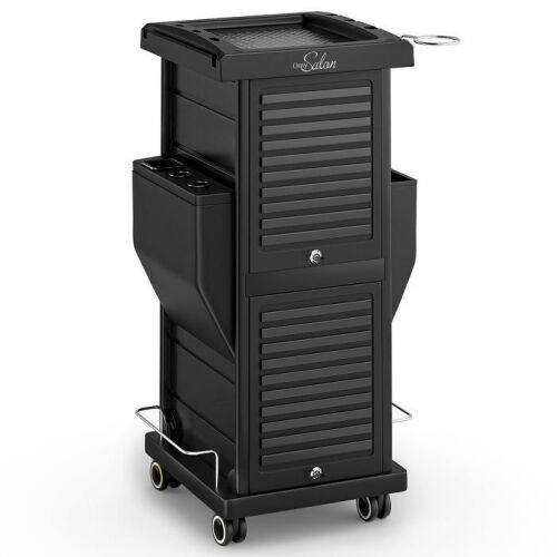 Multipurpose Rolling Salon Trolley Cart w/Wheels & 6 Drawers Hair Dryer Holders with Lock