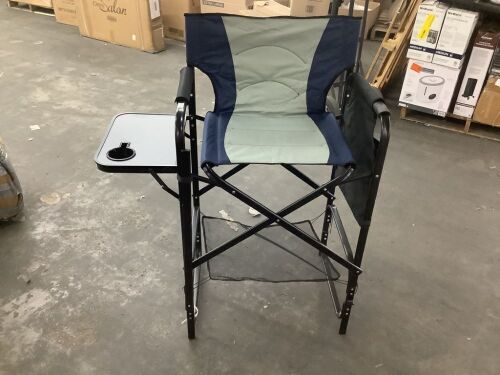 Folding Directors Chair with Side Table