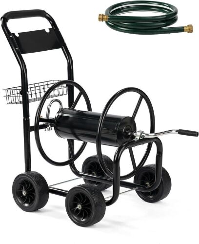 Garden Hose Reel Cart, Hold Up to 300 ft of 5/8’’ Hose